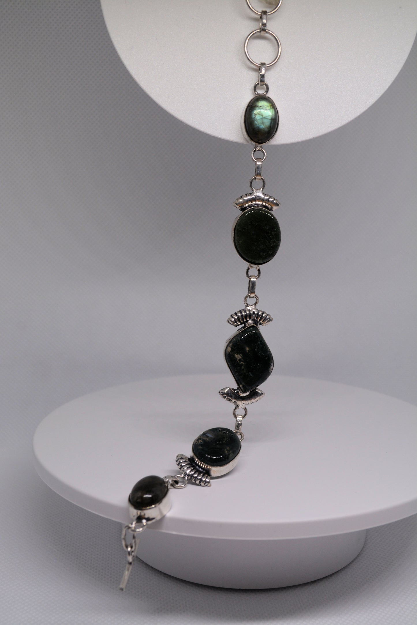 Gemstone and Silver Bracelet