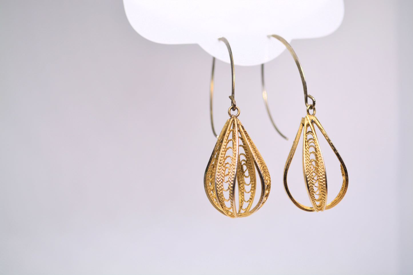 Gold Ornate Drop Earrings