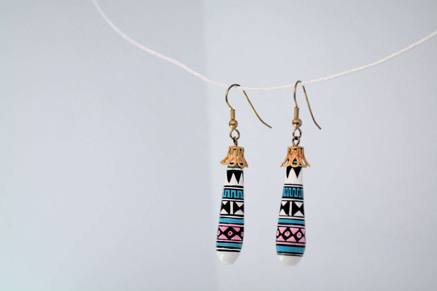 Native American Pottery Dangle Earrings