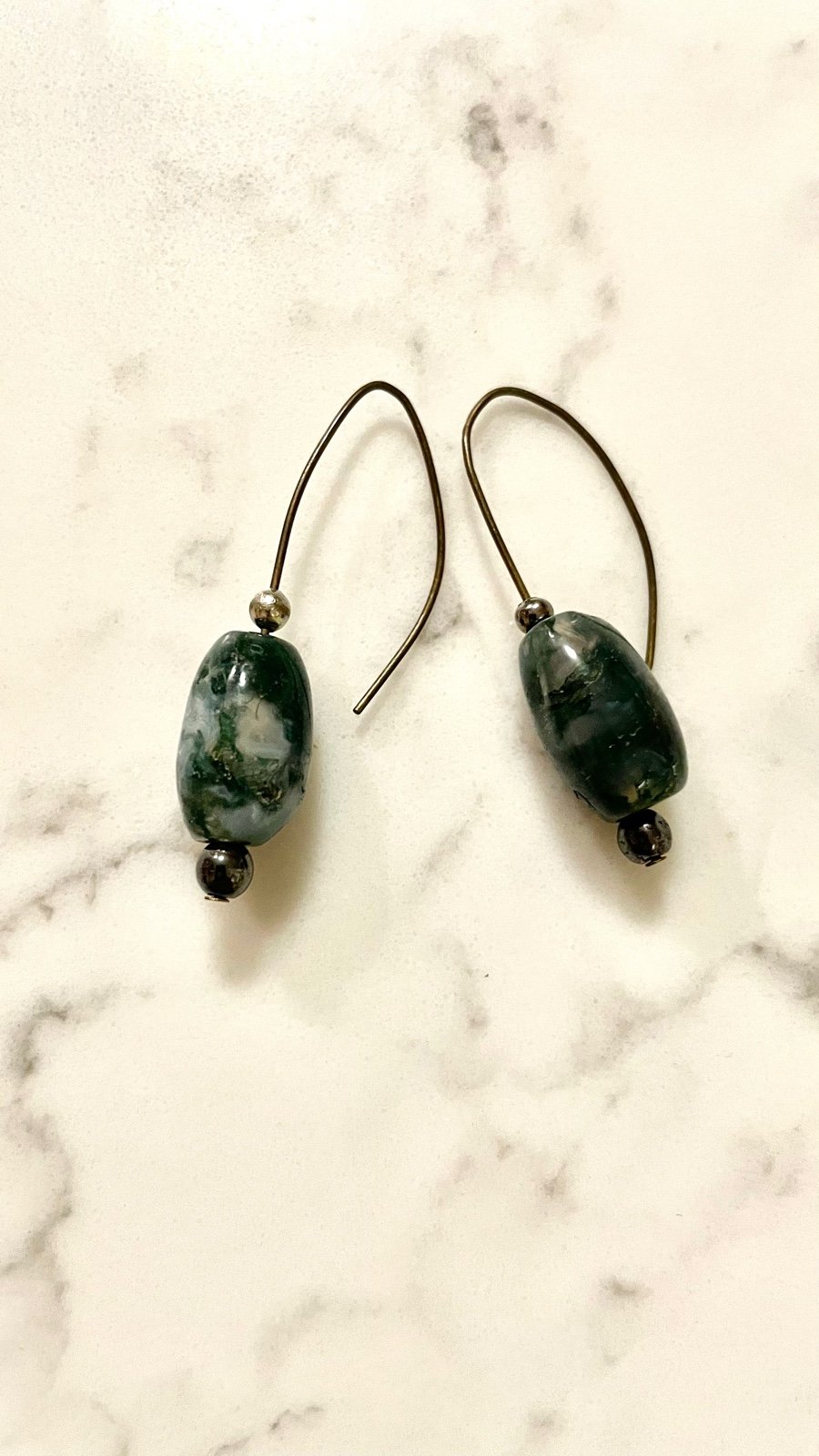 Green Glass Earrings