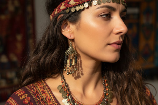 gypsy woman with ornate earrings