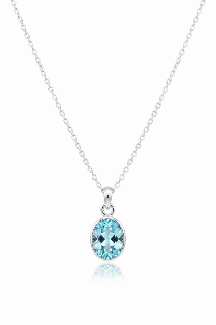 natural aquamarine bezel pendant set in silver