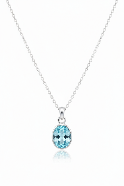 natural aquamarine bezel pendant set in silver