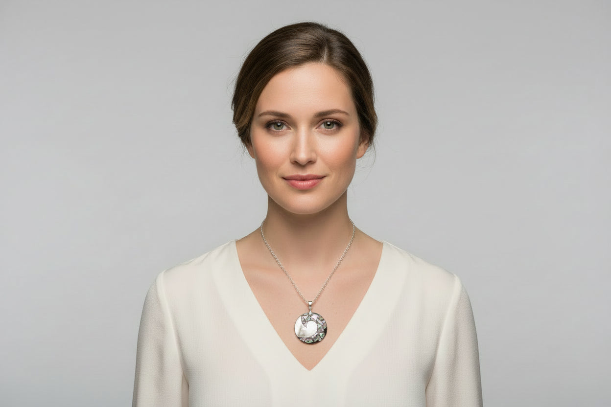Necklace with a circular pendant