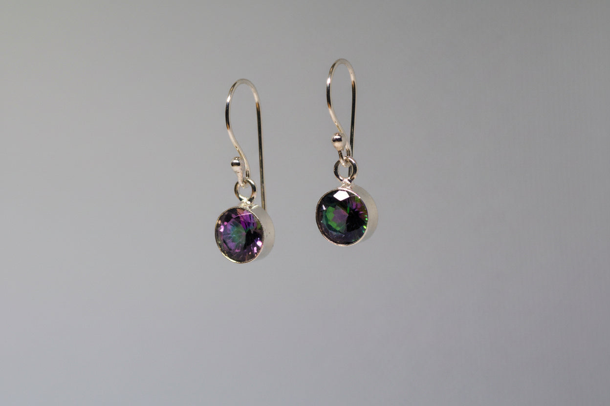 A pair of Mystic Topaz earrings set in sterling silver