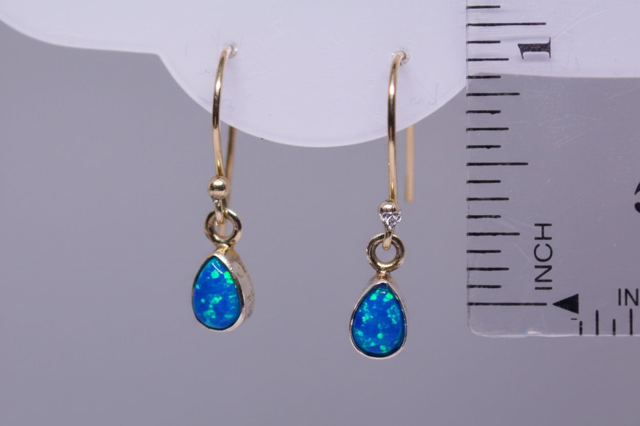 blue opal teardrop earrings