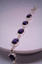 Amethyst and 925 Sterling Silver Designer Bracelet