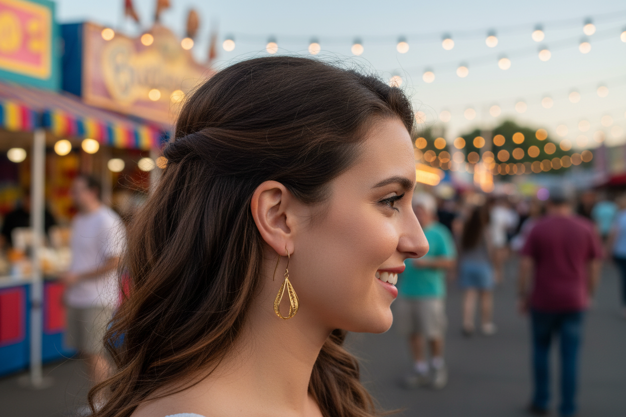 Gold Ornate Drop Earrings