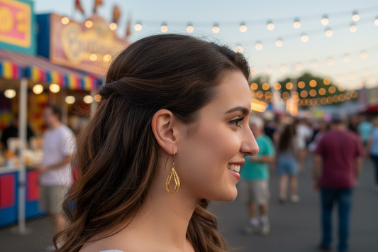 Gold Ornate Drop Earrings