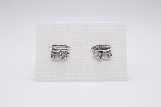 Mystical Eye of Horus Silver Stud Earrings