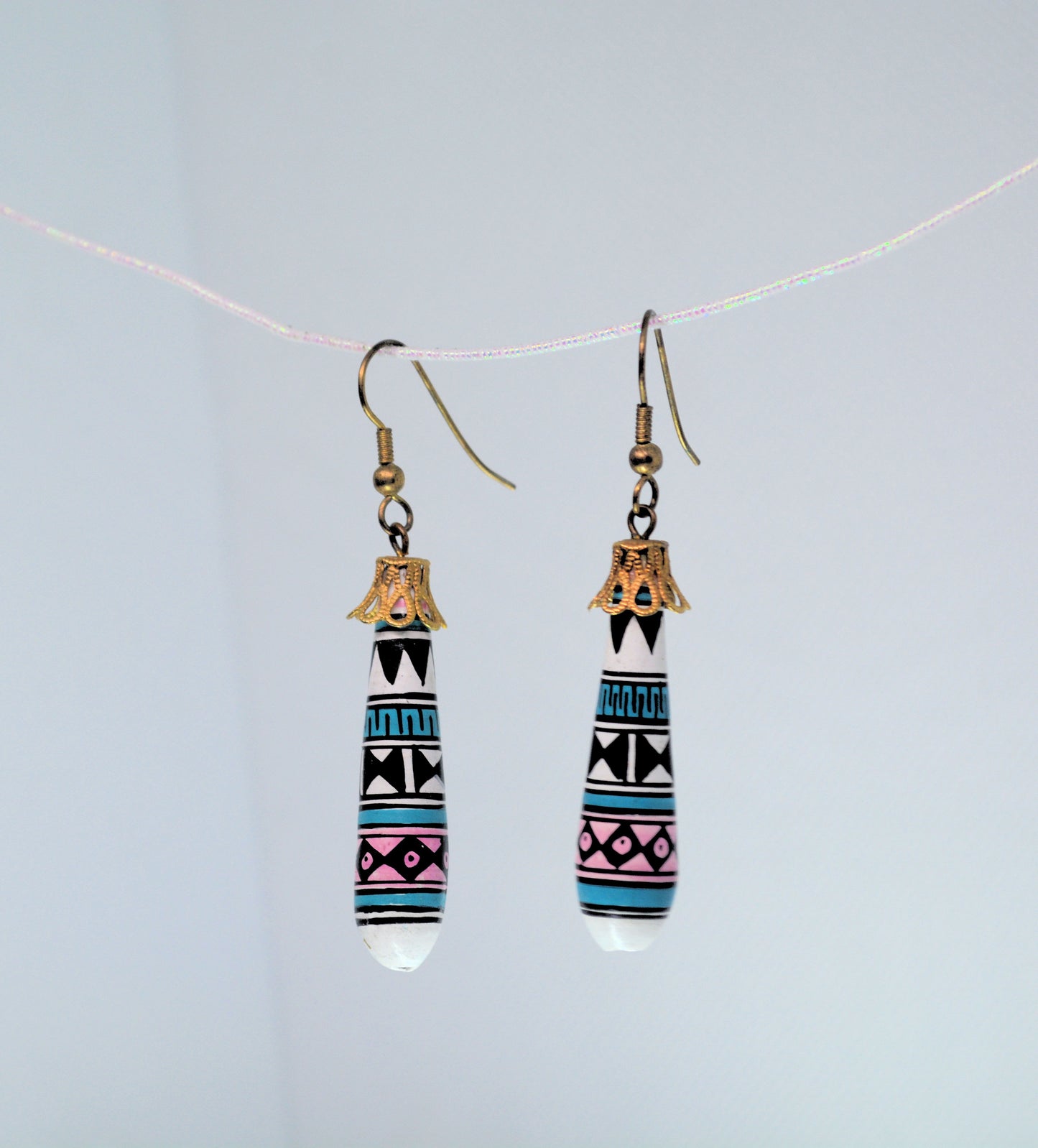 Native American Pottery Dangle Earrings