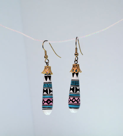 Native American Pottery Dangle Earrings