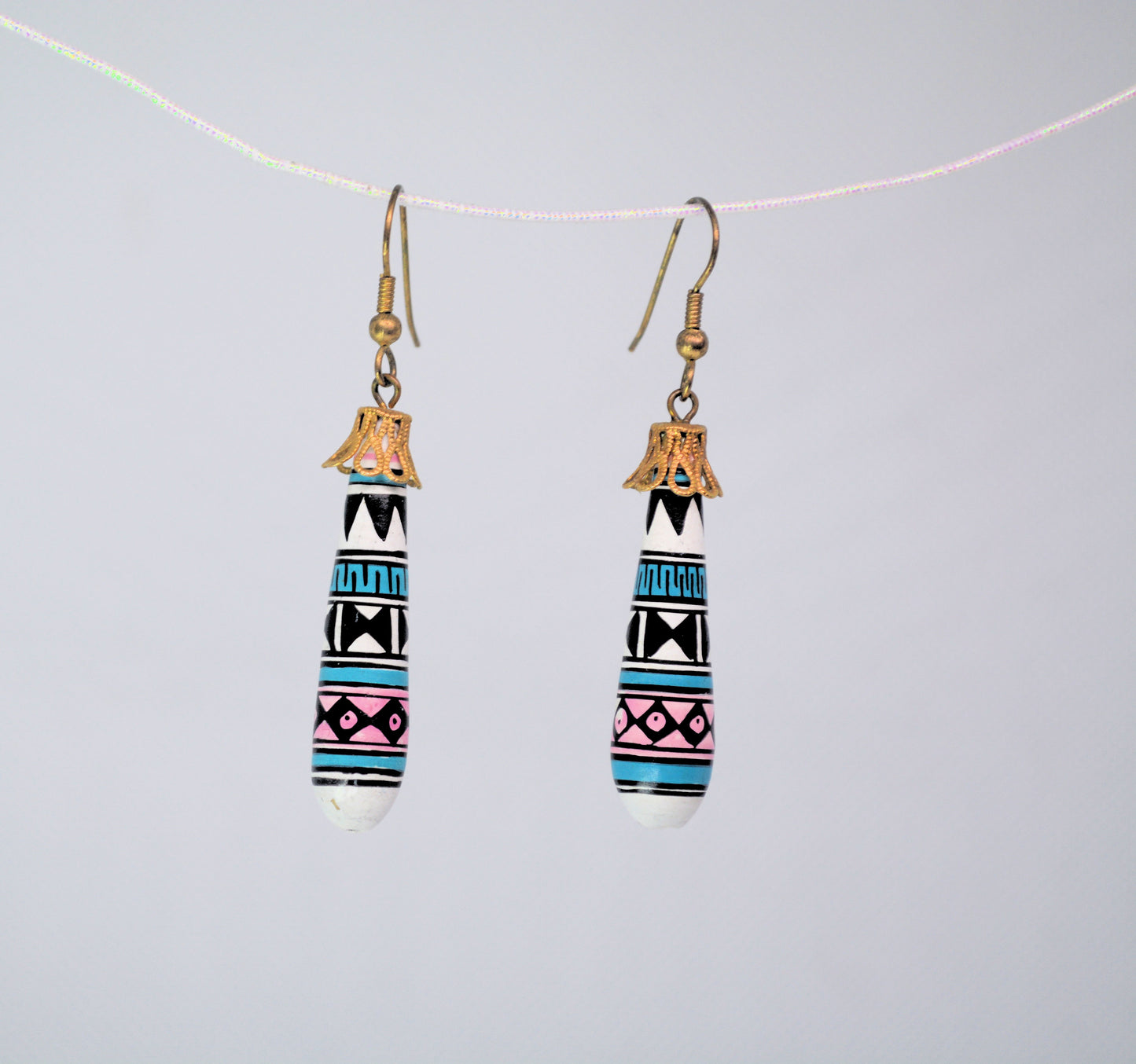 Native American Pottery Dangle Earrings
