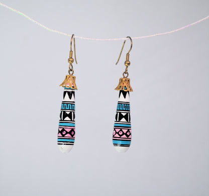 Native American Pottery Dangle Earrings