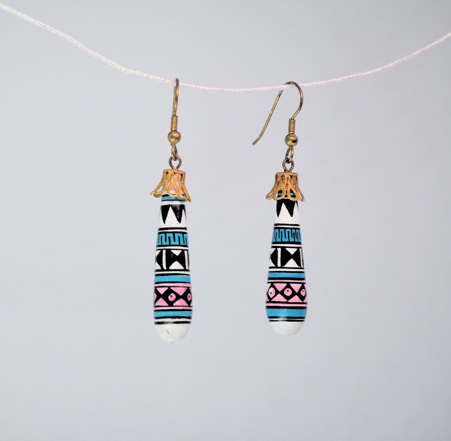 Native American Pottery Dangle Earrings