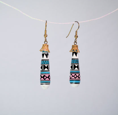 Native American Pottery Dangle Earrings