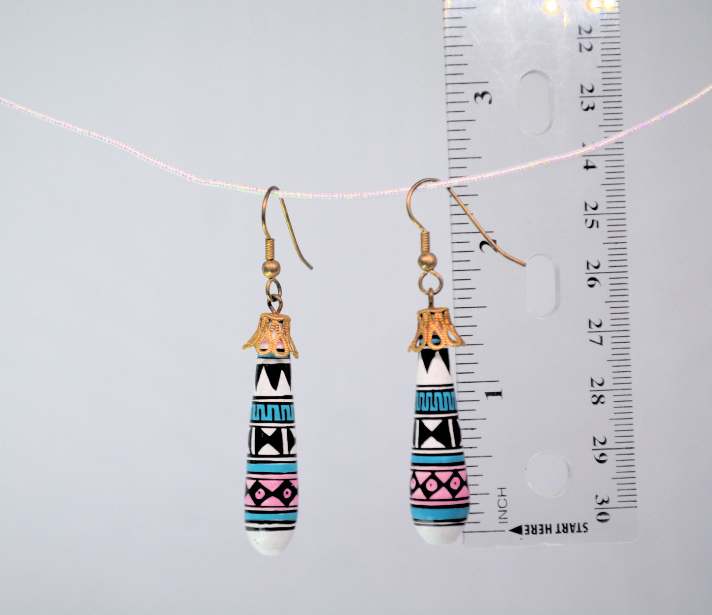 Native American Pottery Dangle Earrings