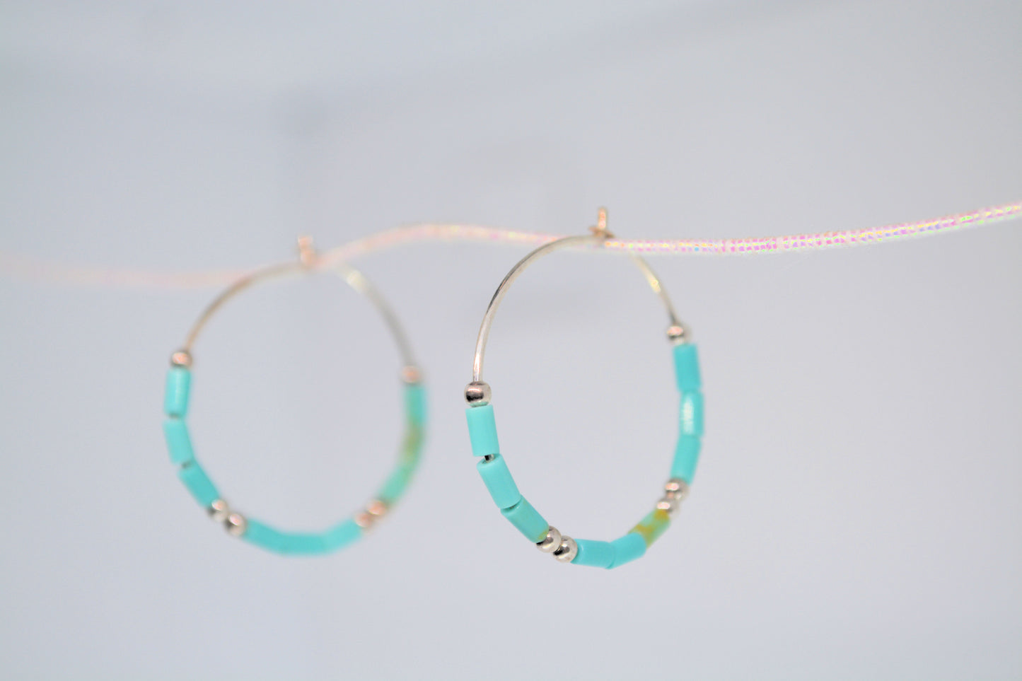 Turquoise hoop earrings