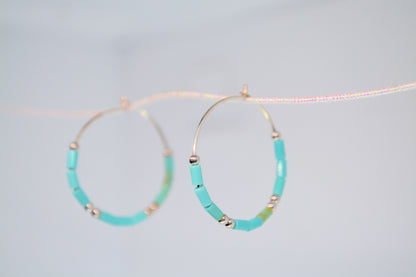 Turquoise hoop earrings
