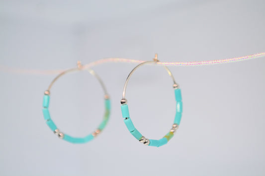 Turquoise hoop earrings