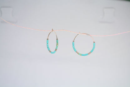 Turquoise hoop earrings