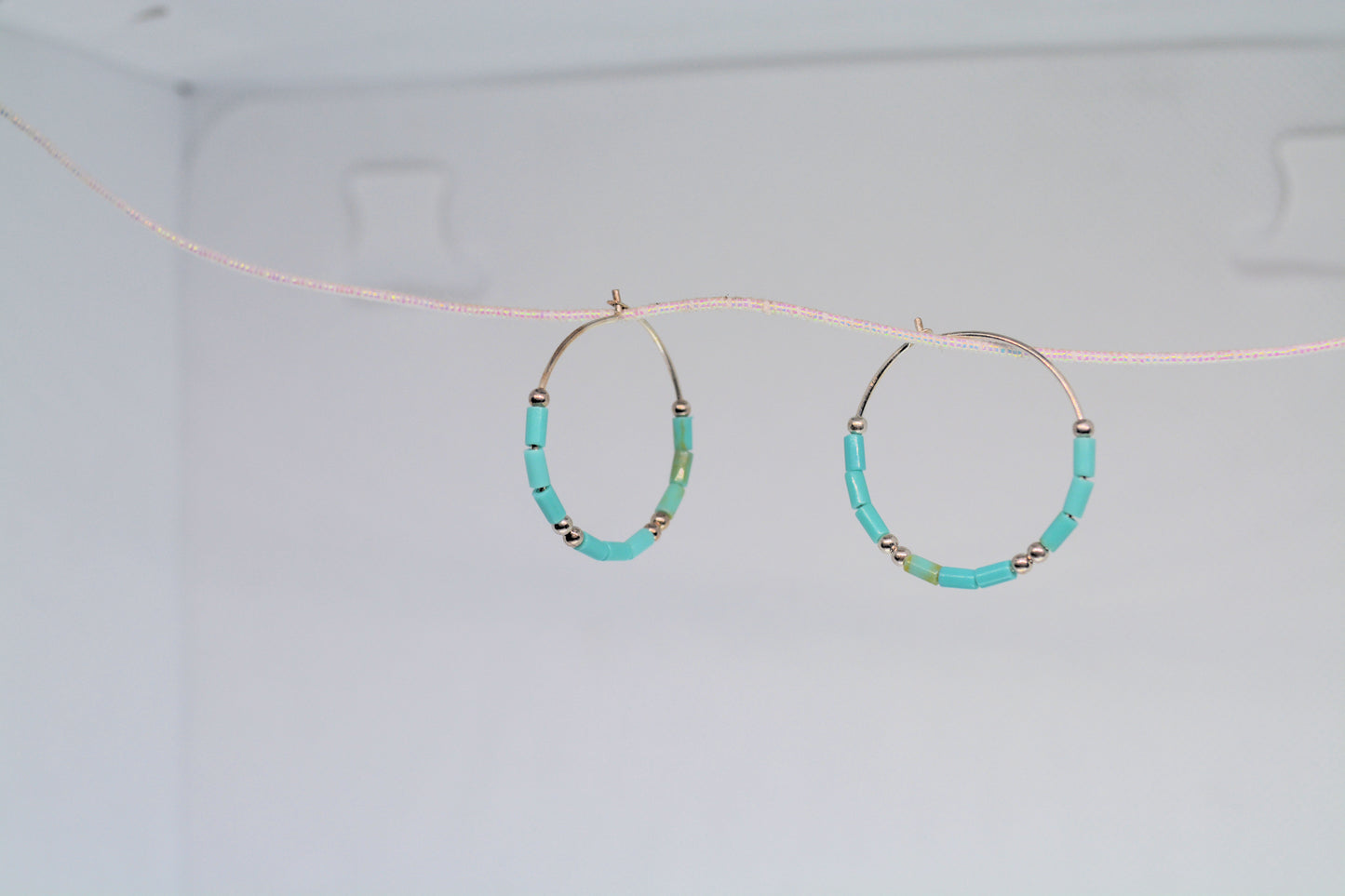 Turquoise hoop earrings