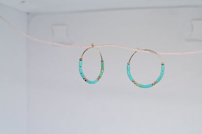 Turquoise hoop earrings