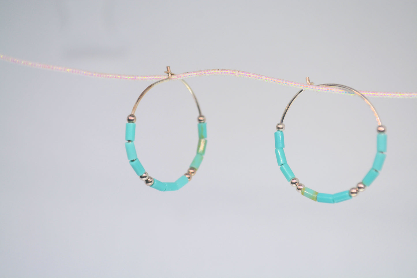 Turquoise hoop earrings