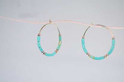 Turquoise hoop earrings