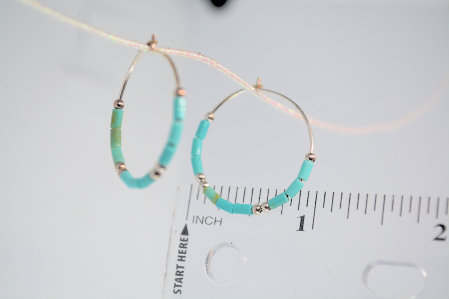 Turquoise hoop earrings