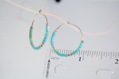 Turquoise hoop earrings
