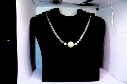 White Moonstone Beaded Necklace