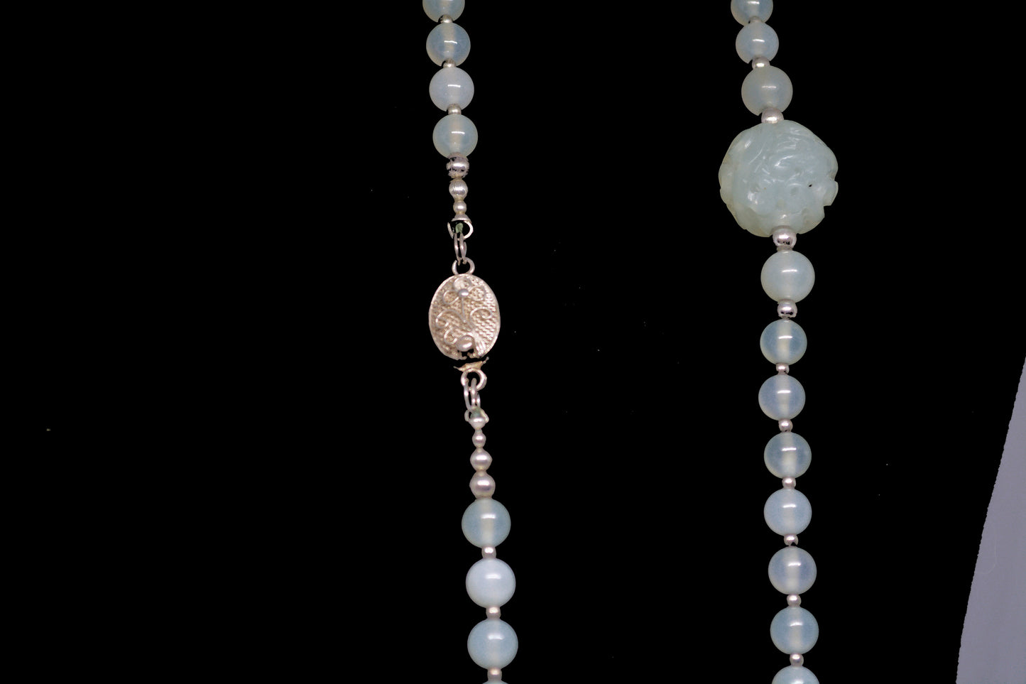 White Moonstone Beaded Necklace