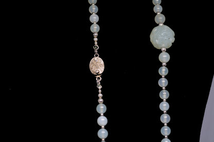 White Moonstone Beaded Necklace