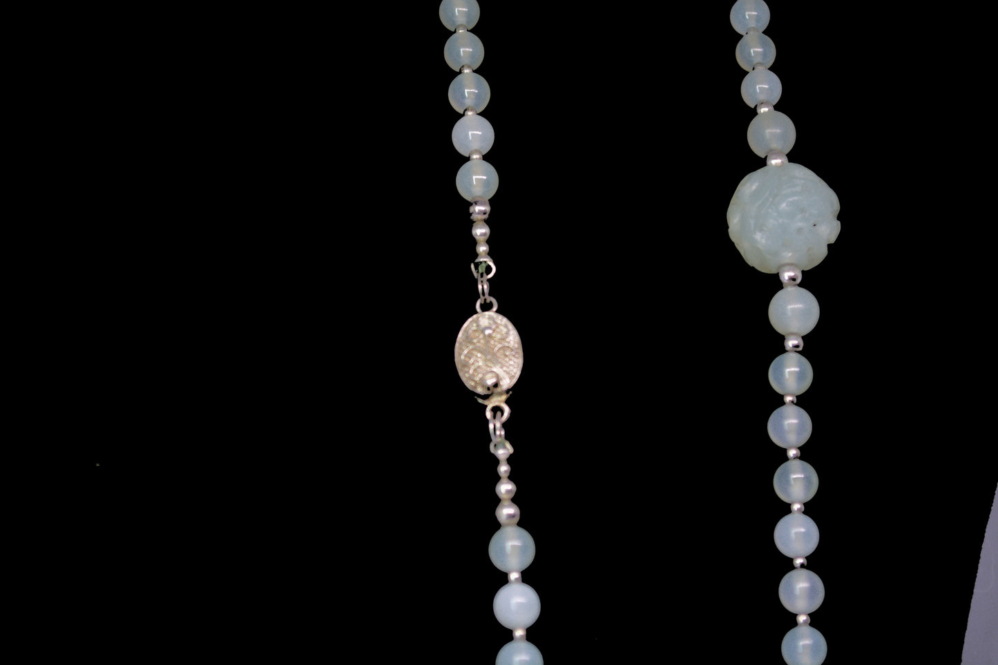 White Moonstone Beaded Necklace