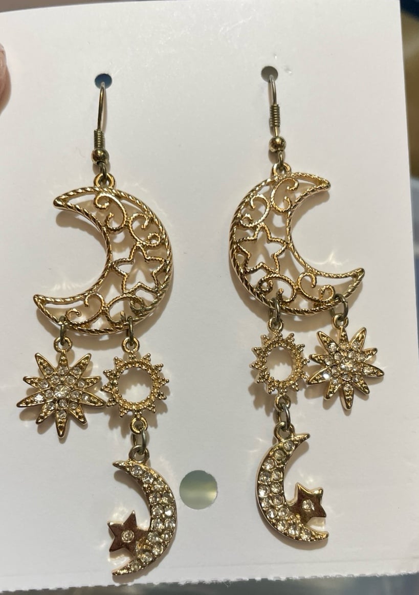 Golden moon earrings