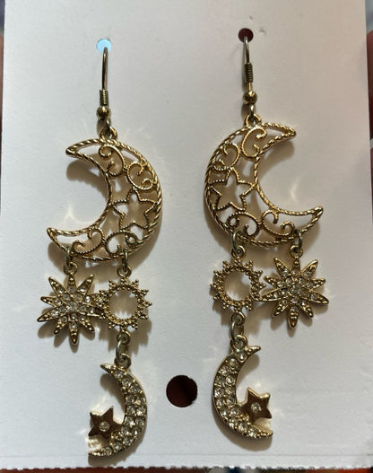 Golden moon earrings