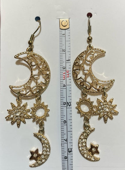 Golden moon earrings