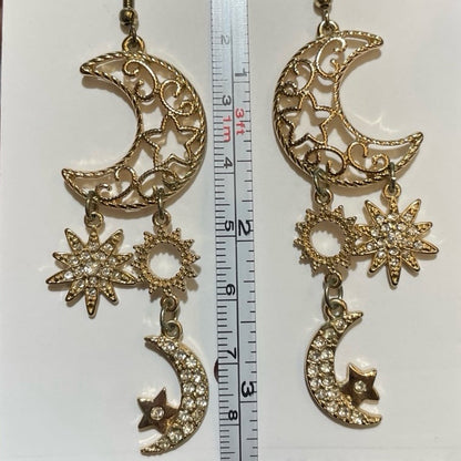 Golden moon earrings