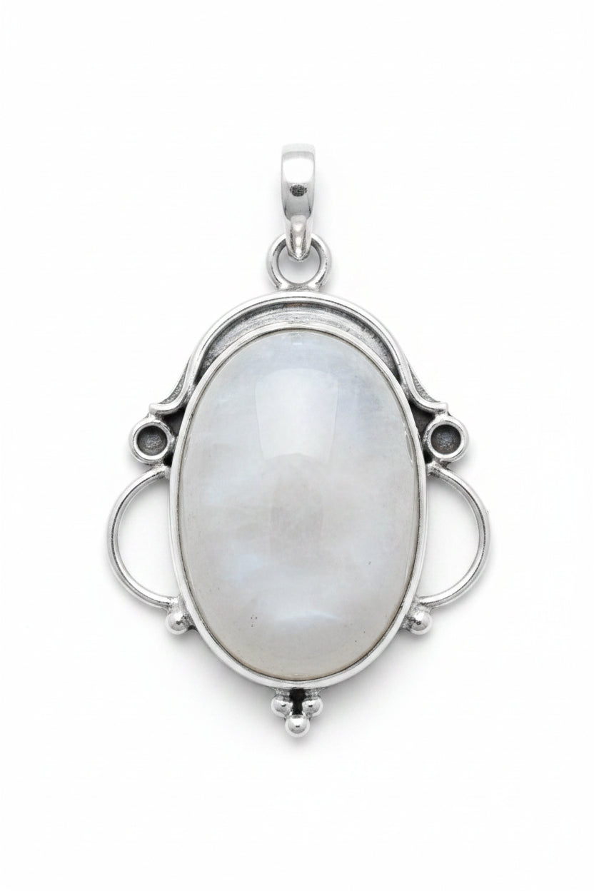 moonstone in silver pendant 