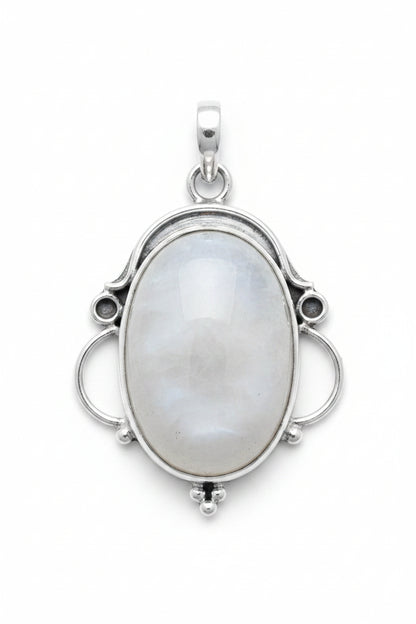 moonstone in silver pendant 